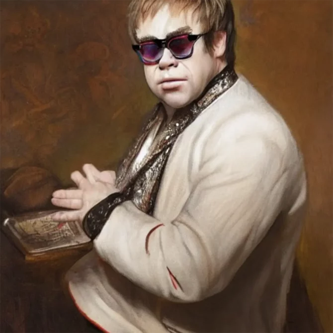 Elton John in the style of Rembrandt     6